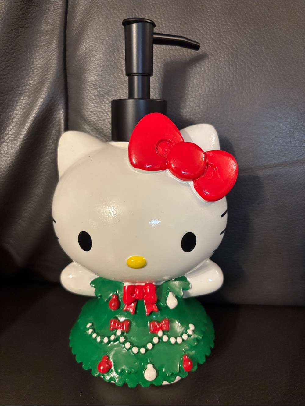 Hello Kitty Holiday Soap Dispenser in White, Red & Green